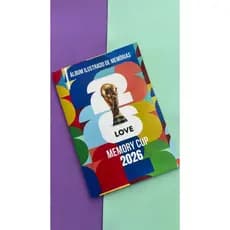 Álbum De Figurinhas Personalizado Casal Namorados Memory Cup 2026 + 23 Figurinhas Foto Presente Criativo