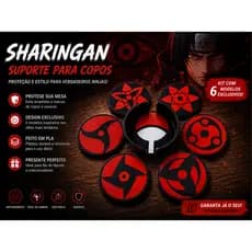 Suporte Porta Copos Mangekyō Sharingan Naruto Geek Anime Sasuke Itachi Madara Obito Kakashi