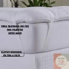 Pillow Top Casal e Queen 400 Fios com Elástico | Mais Maciez, Proteção e Conforto para Sua Cama