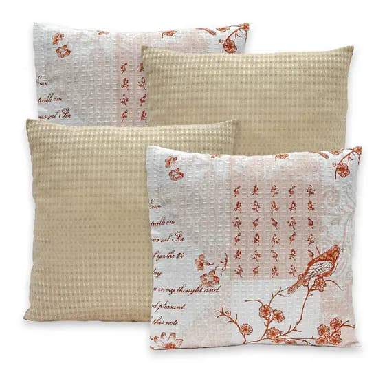 Kit Capa Almofada Piquet Estampada 40X40 Fecho Zíper Decorativa Sala Quarto Varanda!