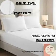 Jogo de Lençol Solteiro, Casal, Queen ou King 400 Fios Percal | Elástico + Ponto Palito Premium!