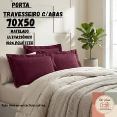 Porta Travesseiro Matelado 65x45cm Ultrassônico Microfibra Antialérgica Capa Protetora  Enxoval Cama
