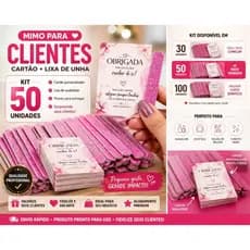 Kit 100 ou 50 lixas de unha + cartão, mimo para clientes manicure, nail, brinde , pronta entrega
