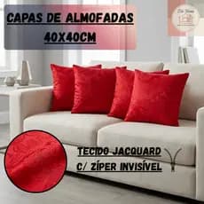 Capa de Almofada Jacquard 40x40cm – Avulso, 2 ou 4 Peças | Decorativa Sofá Sala Quarto