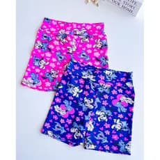 SHORT CICLISTA BERMUDA INFANTIL MENINA STITCH