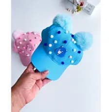 BONE INFANTIL COLORIDO COM POMPOM