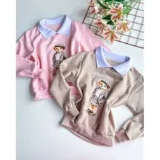 BLUSA MOLETOM PELUCIADA URSO COM GOLA 4 A 12 ANOS