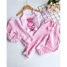 TRIJUNTO INFANTIL PLUSH URSO COM POMPOM 2 A 8 ANOS