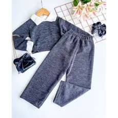 CONJUNTO INFANTIL LANZINHA COM GOLA MARIA 2 A 10 ANOS
