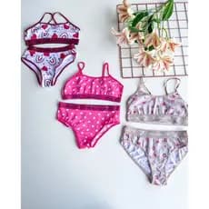 CONJUNTO CALCINHA E SUTIA INFANTIL COLORIDO 2 A 12 ANOS