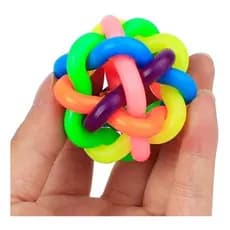 Brinquedo Borracha Gatos Cães Bola Trançada Guizo - 7 Cm