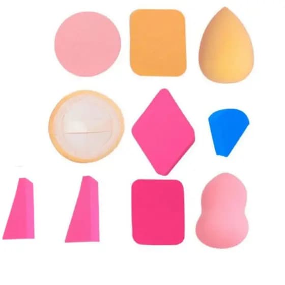 Kit Com 10 Esponjas De Maquiagem Sortidas Comfort Classic