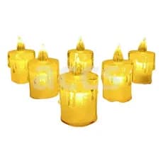 Kit 6 Velas Led Vela Artificial Luz Amarela Natal Decoração