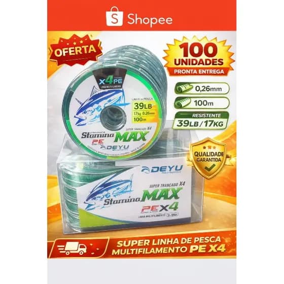 Linha de pesca Max 0,26 mm carretel com 100 metros