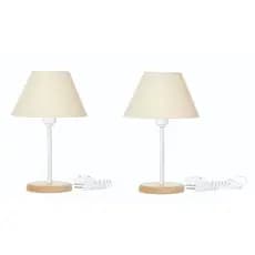 Kit 2 Abajures Luminária De Mesa Com Cúpula Base MDF 17cmx27cm (dxa)