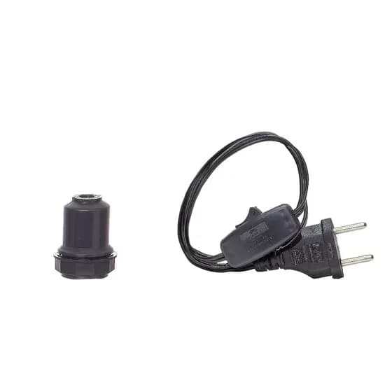 05 Peças Rabicho 1mt Interruptor Meio fio e Soquete para Abajur
