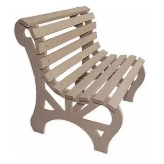 Banco Da Praça Provençal MDF Cru  para Decoração Festas