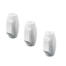 3 Peças Interruptor Pera Meios Fio Abajur Lustre Ilumi Branco