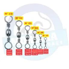 Girador Pesca Distorcedor Prata 50pcs Moreira Encastoadores