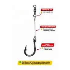 Anzol Pesca Super Chinu Marine Encastoado Duro Girador Kit N°1 a N°10 Pacu Tamba Cevadeira Pesqueiro