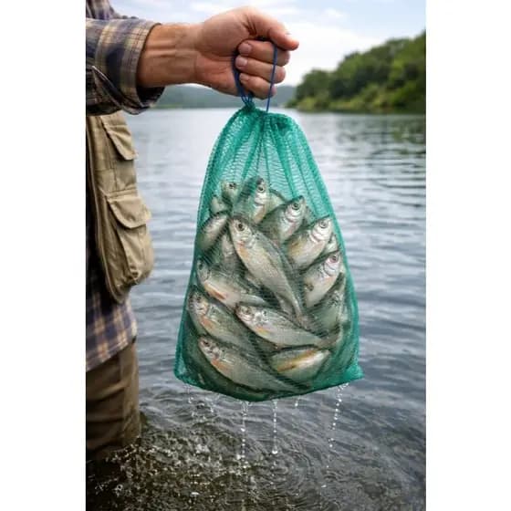 Saco de Peixes Pesca 1m x 45cm Sambura Covo Viveiro Nylon Verde Pesqueiro Pescaria Pacu Tamba Traira