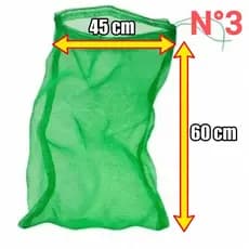Saco para Peixes Pesca Kit 3pcs Covo 60cm x 45cm - n°3 Pescaria Pesqueiro Rio Lambari Sambura Nailon