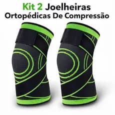 Kit 2 Joelheiras Ortopédicas De Compressão Ajustável Elástica Para Dores Articulação E Proteção Esportes