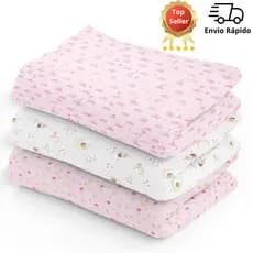Cueiro Flanelado estampado Kit 3 unidades Bebê