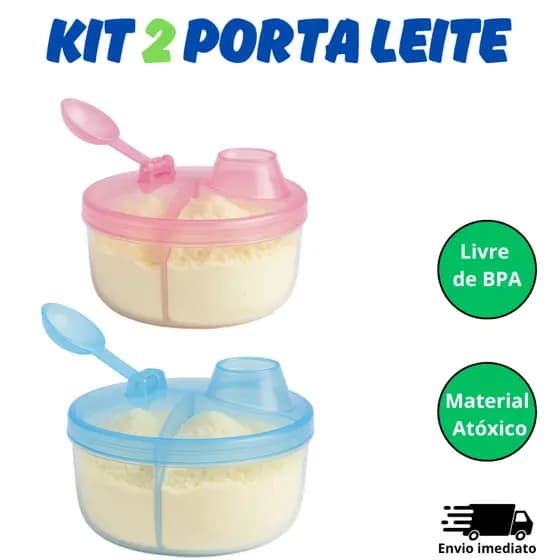 Kit 2 Porta Leite em Pó com 3 Dosador