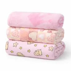 Manta de Bebê para Meninas Kit com 3 Mantas Estampadas e Cores Lisas Soft  Cobertor Microfibra