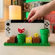 Capa Dock Nintendo Switch Padrão e OLED | Suporte Decorativo Mario | Base Setup Gamer