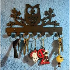 Porta Chaves de parede de Coruja | Gancho de parede adesivo | Suporte porta chaves elegante
