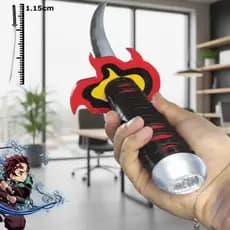 Katana Rengoku Demon Slayer 115cm Retrátil | Espada Cosplay | Decoração | Lamina Plástica Sem Corte