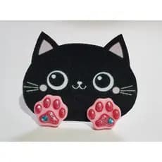 Brincos de Biscuit Patinhas de Gato Cor de Rosa.