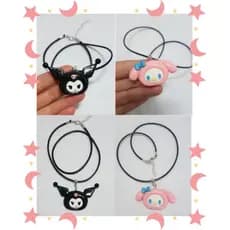Colar/Cordão - Kuromi e My Melody de Biscuit.