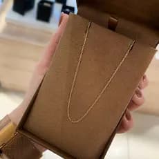 Corrente De Ouro Cordão Tijolinho 45cm Ouro 10k Garantia Eterna