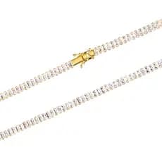 Corrente Cordão Riviera Baguetes 6mm Banhada A Ouro 18k Cherry Jóias
