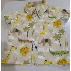 Camisa social menino manga curta infantil tema Safari/ Camisa 100% algodão aniversário Safari/ Camisa temática SAFARI BABY