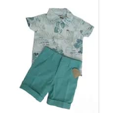 Conjunto infantil menino/ Roupa 2 peças garoto/ Roupa foral para verão criança