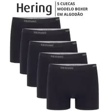 Kit 5 Cuecas Boxer Hering Em Malha Algodão Original Atacado