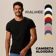 Camiseta Masculina Malwee 100% Algodão  Lisa Original