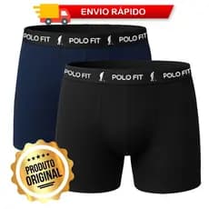 Kit 2 Cuecas Polo Fit Boxer Box Algodão Cotton Masculina Original Oferta Cueca Promoção