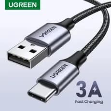 UGREEN 3A Cabos USB/Tipo C/USB-A/USB-A/USB-C Carregamento Rápido para Todos celulares e Iphone 15 16 17 Original