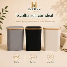 Cesto Organizador de Roupa Suja com Tampa Alça de Corda Natural/Branco Redondo e Retangular