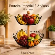Fruteira Decorativa Preta com Base de Bambu –  Modelos Modernos para Cozinha e Mesa