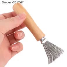 Shopee-5017MY 1Pcs Limpador De Pente De Madeira Limpeza Escova De Cabelo Cabo Embutido Ferramenta