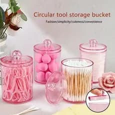 [PEBR] Caixa De Armazenamento De Algodão Transparente Rosa Organizador De Maquiagem Acrílico Cosméticos Quarto De Banhei