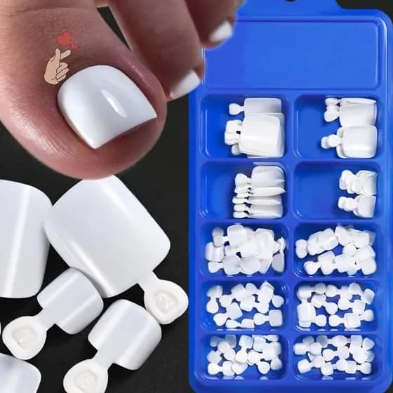 [PEBR] 100 Peças De Unha Falsa Natural Cor Sólida Prensa No Dedo Do Pé Cobertura Completa Dicas De Arte De Unhas Quadrad