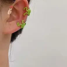 [PEBR] 1 Par Criativo Fofo Sapo Clipe De Orelha Brincos De Animais Engraçados Para Mulheres Meninas Moda Piercing Divert