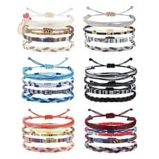 [PEBR] Boho Surfer Pulseira Tornozeleira Ajustável Frisada Tornozeleiras Artesanal Colorida Corda De Verão Pulseiras De